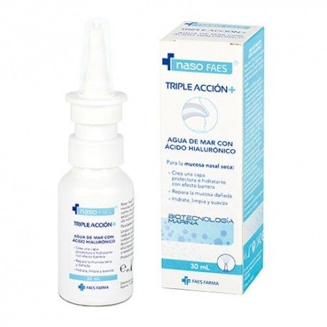 Naso Faes Triple Acción Agua de Mar con Ácido Hialurónico 30 ml.