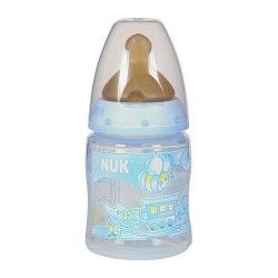 Nuk Biberón Azul Boca Ancha Tetina Anatómica Latex T1 M 0-6m 150 ml.