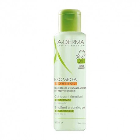 A-Derma Exomega Control Gel Emoliente 2 en 1 Cuerpo y Cabello 500 ml.