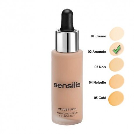 Sensilis Velvet Skin Maquillaje Antiedad en Sérum 02 Amande 30 ml.