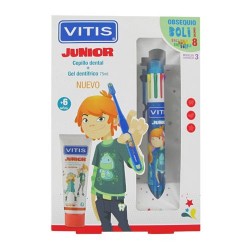 Vitis Junior Cepillo Dental + Gel Dentífrico + Bolígrafo de Colores