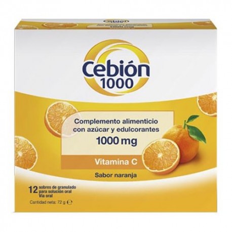 Cebion 1000 Vitamina C Sabor Naranja 12 Sobres