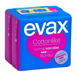 EVAX COTTONLIKE ALAS NORMAL COMPRESAS 16 UND.