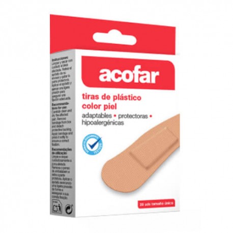 ACOFAR TIRITAS HIPOALERG PIEL 10X6CM 10U