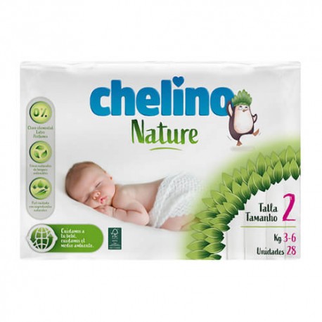 Chelino Nature Pañal 3-6 kg. Talla 2 28 Unidades