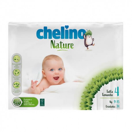 Chelino Nature Pañal 9-15 kg. Talla 4 34 Unidades