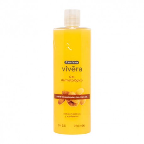 Acofarma Vivera Gel Dermatológico Aceite de Almendras Dulces y Miel 750 ml.