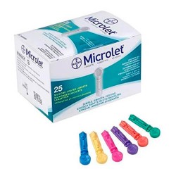 MICROLET LANCETAS COLOR CAJA 25 UNIDADES