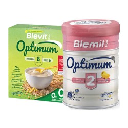 Blevit Plus Optimum 8 Cereales 400 gr. + Blemil Plus Optimum 2 800 gr.