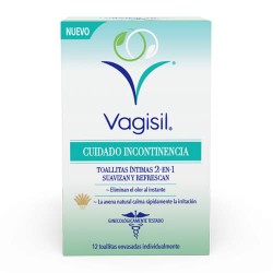 Vagisil Cuidado Incontinencia Toallitas Íntimas 2 En 1 Suavizan Y Refrescan 12 Unidades