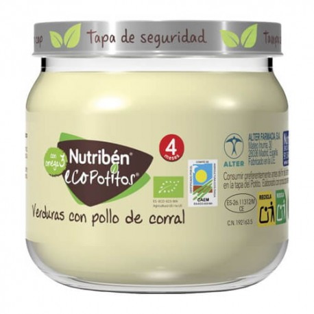 Nutribén EcoPotitos Verduras Con Pollo de Corral 120 gr.