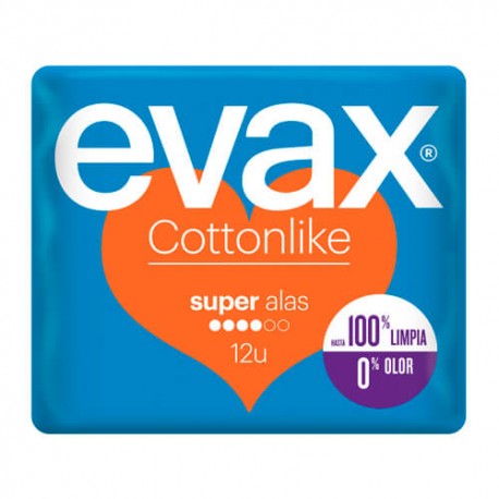 EVAX COTTONLIKE COMPRESAS ALAS SUPER 12UN