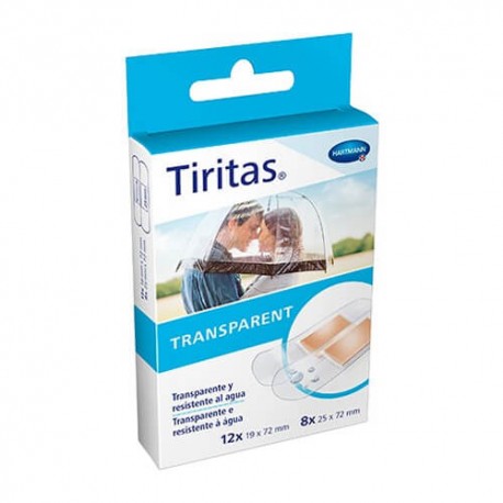 Tiritas Transparent Resistentes al Agua 19x72 mm. 12 Uds. + 25x72 mm. 8 Uds.