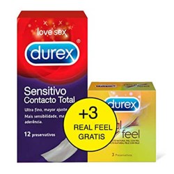 DUREX CONTACTO TOTAL 12U+REAL FEEL 3U