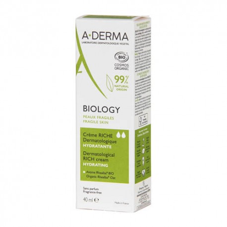 A-derma Biology Crema Hidratante Rica 40 ml.