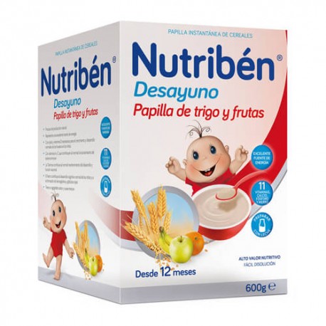 Nutriben Desayuno Papilla de Trigo y Frutas 600 gr.