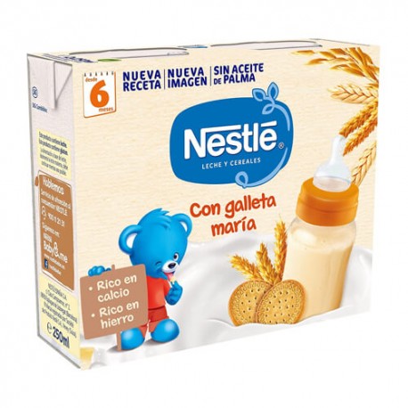 Nestlé Leche y Cereales con Galleta María 2x250 ml.