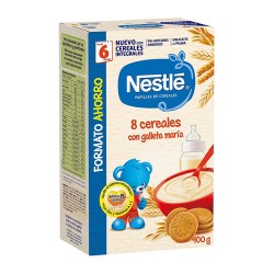 Nestlé Papillas de Cereales 8 Cereales con Galleta María Formato Ahorro 900 gr.