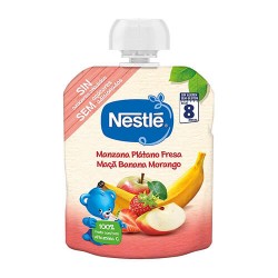 Nestlé Bolsitas de Frutas Puré Manzana Plátano y Fresa 90 gr.