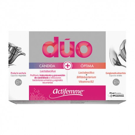 Actifemme Duo Cándida + Óptima 10 Cápsulas Vaginales + 14 Orales