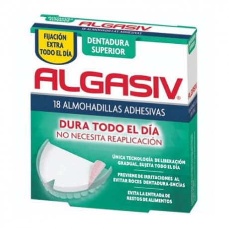 Algasiv Dentadura Superior 18 Almohadillas Adhesivas