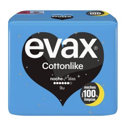 Evax Cottonlike Compresas con Alas Noche 9 Unidades