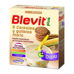 Blevit Plus Duplo 8 Cereales Con Miel y Galletas María 600 gr.