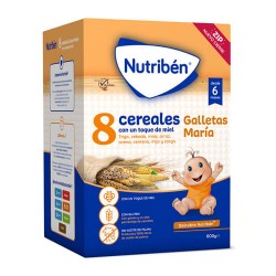 Nutribén 8 Cereales Con Un Toque de Miel y Galletas María 600 gr.