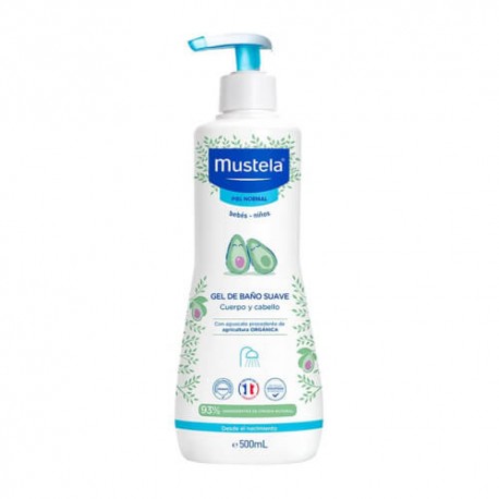 Mustela Gel de Baño Suave con Aguacate Bio 500 ml.