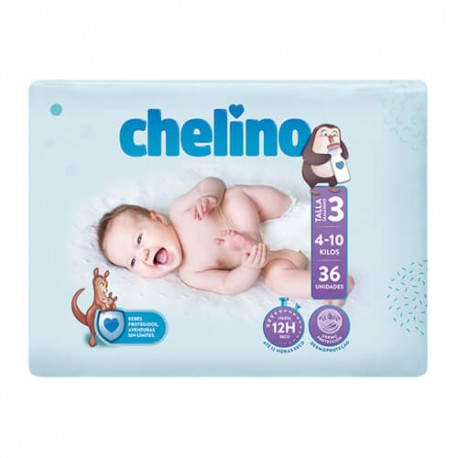 Chelino Pañal Talla 3 4-10 Kg. 36 Unidades