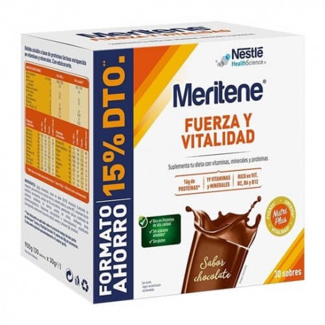 Meritene Fuerza y Vitalidad Batido Sabor Chocolate 30 Sobres