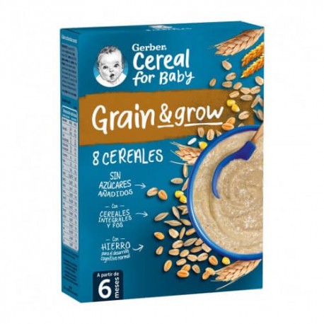 Nestlé Gerber Grain&Grow Papilla 8 Cereales 250 gr.