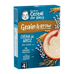 Nestlé Gerber Cereal for Baby Grain&Grow Crema de Arroz Sin Gluten 250 gr.