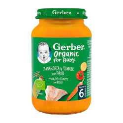 Nestlé Gerber Organic for Baby Zanahoria y Tomate con Pavo 190 gr.